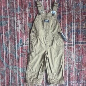 NWT Oshkosh 18m 100% Cotton Khaki Overalls